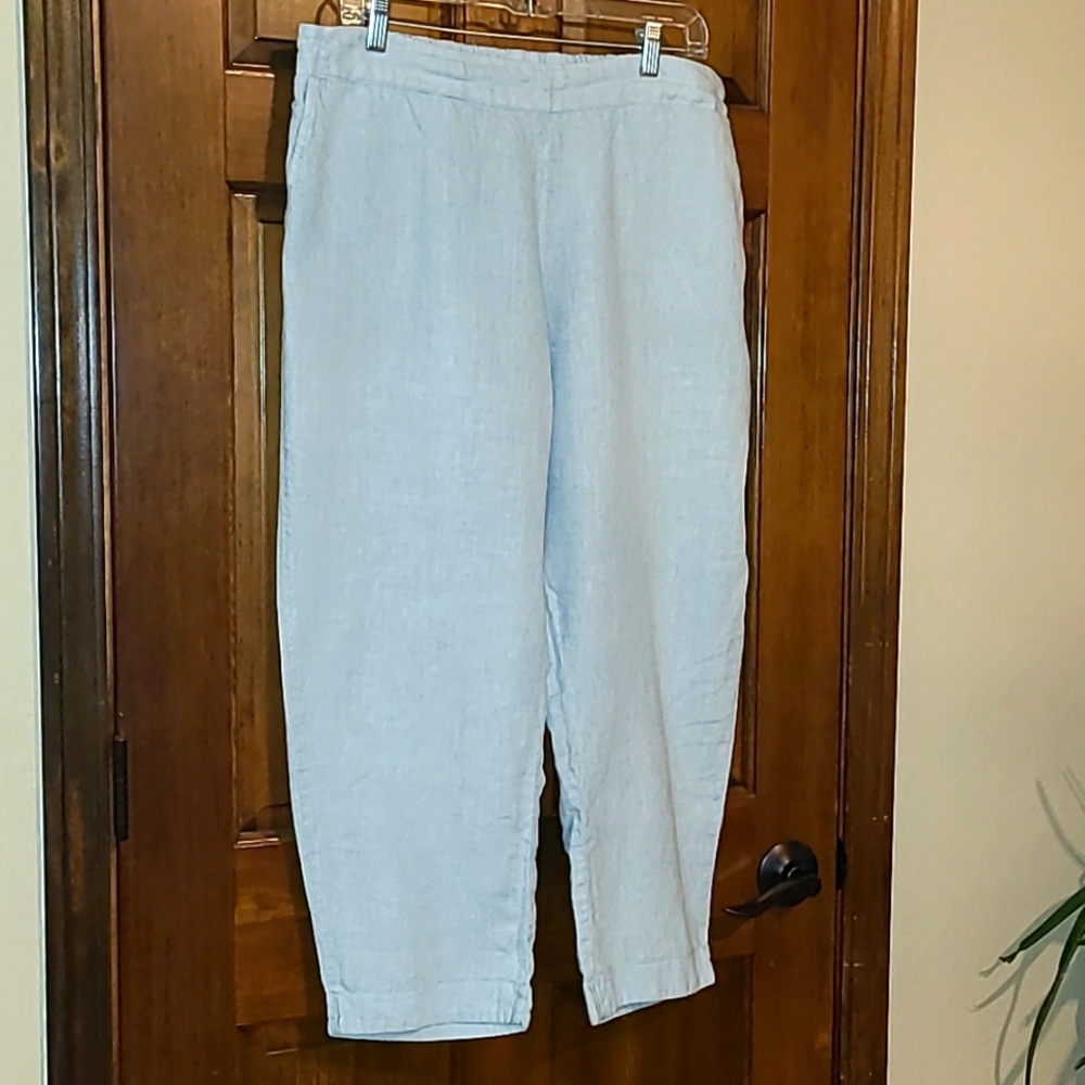 Flax 100% Linen cute cuffed pant
